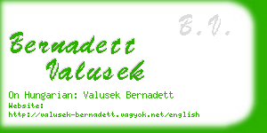 bernadett valusek business card